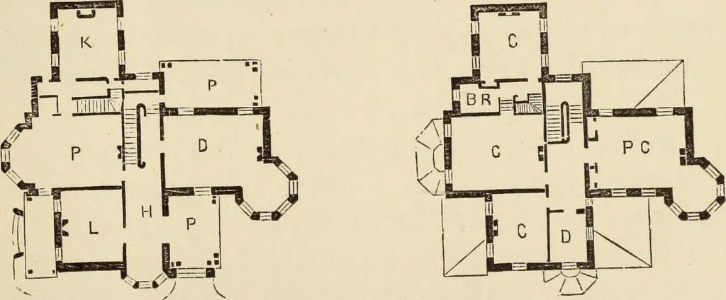 An illustration from Hobbs's architecture: containing designs and ground plans for villas, cottages and other edifices, both suburban and rural, adapted to the United States. With rules for criticism, and introduction, 1876, leaf 186