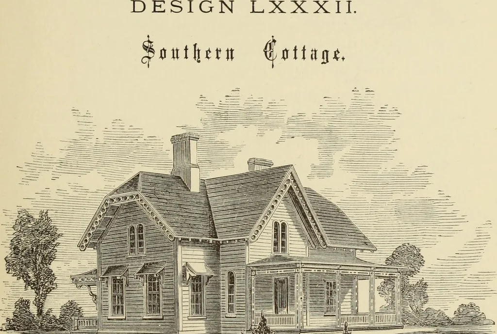An illustration from Hobbs's architecture: containing designs and ground plans for villas, cottages and other edifices, both suburban and rural, adapted to the United States. With rules for criticism, and introduction, 1876, leaf 190