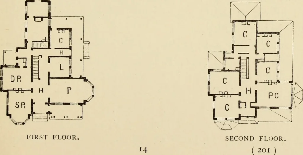 An illustration from Hobbs's architecture: containing designs and ground plans for villas, cottages and other edifices, both suburban and rural, adapted to the United States. With rules for criticism, and introduction, 1876, leaf 206