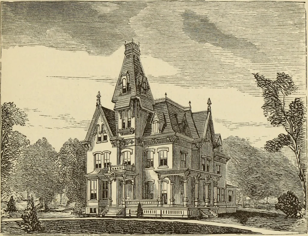 An illustration from Hobbs's architecture: containing designs and ground plans for villas, cottages and other edifices, both suburban and rural, adapted to the United States. With rules for criticism, and introduction, 1876, leaf 214