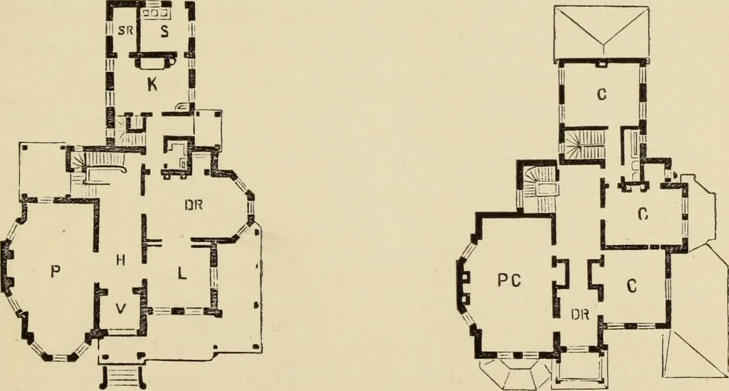 An illustration from Hobbs's architecture: containing designs and ground plans for villas, cottages and other edifices, both suburban and rural, adapted to the United States. With rules for criticism, and introduction, 1876, leaf 214