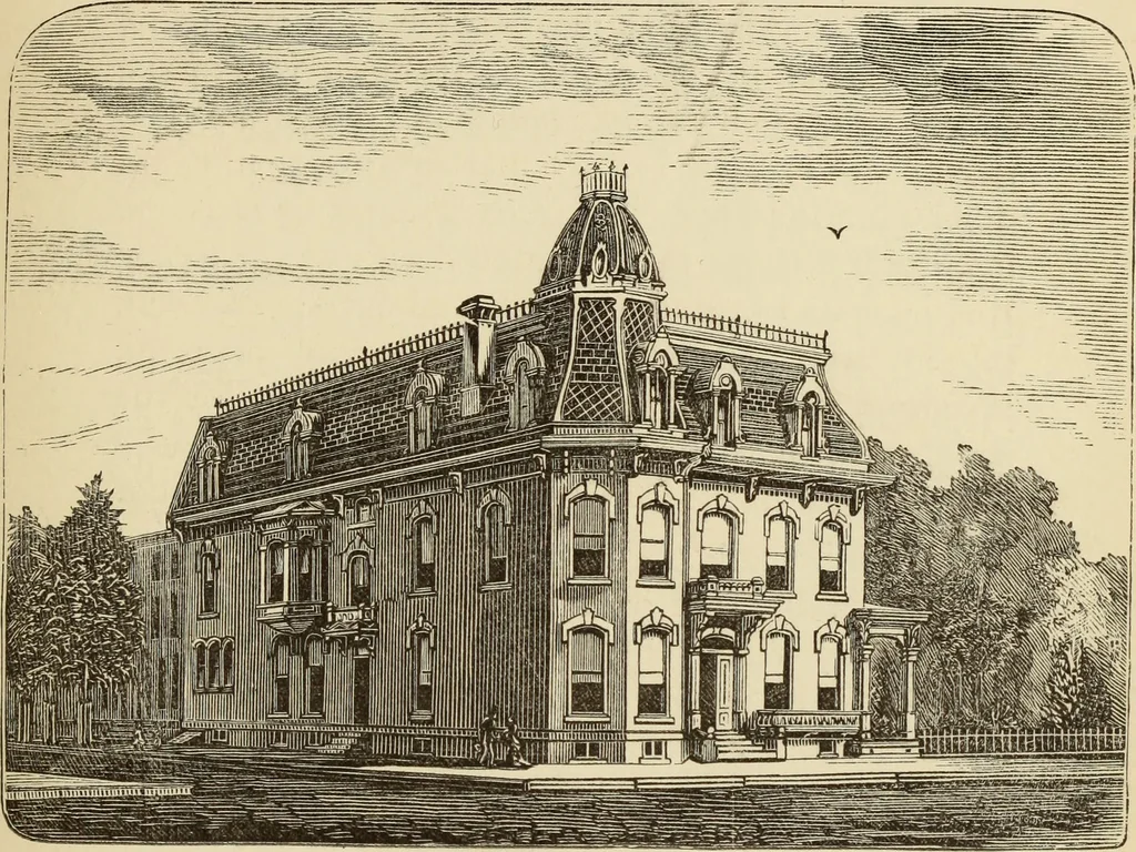 An illustration from Hobbs's architecture: containing designs and ground plans for villas, cottages and other edifices, both suburban and rural, adapted to the United States. With rules for criticism, and introduction, 1876, leaf 218