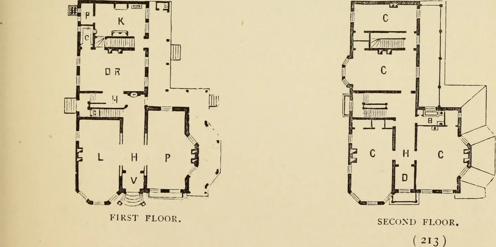 An illustration from Hobbs's architecture: containing designs and ground plans for villas, cottages and other edifices, both suburban and rural, adapted to the United States. With rules for criticism, and introduction, 1876, leaf 218