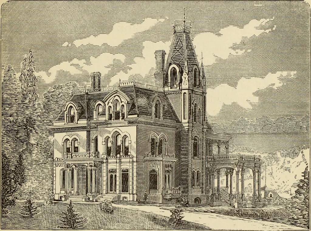 An illustration from Hobbs's architecture: containing designs and ground plans for villas, cottages and other edifices, both suburban and rural, adapted to the United States. With rules for criticism, and introduction, 1876, leaf 234