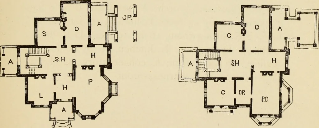 An illustration from Hobbs's architecture: containing designs and ground plans for villas, cottages and other edifices, both suburban and rural, adapted to the United States. With rules for criticism, and introduction, 1876, leaf 234