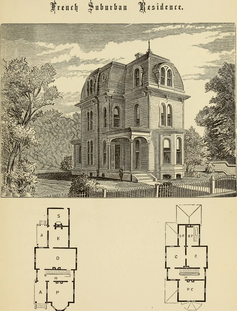 An illustration from Hobbs's architecture: containing designs and ground plans for villas, cottages and other edifices, both suburban and rural, adapted to the United States. With rules for criticism, and introduction, 1876, leaf 246