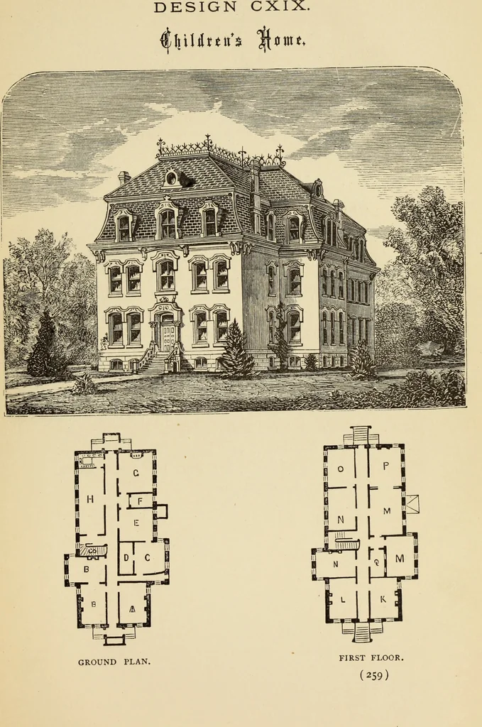 An illustration from Hobbs's architecture: containing designs and ground plans for villas, cottages and other edifices, both suburban and rural, adapted to the United States. With rules for criticism, and introduction, 1876, leaf 264