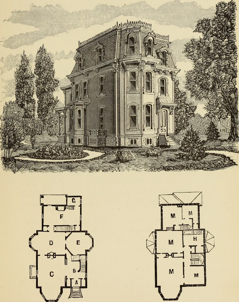 An illustration from Hobbs's architecture: containing designs and ground plans for villas, cottages and other edifices, both suburban and rural, adapted to the United States. With rules for criticism, and introduction, 1876, leaf 36