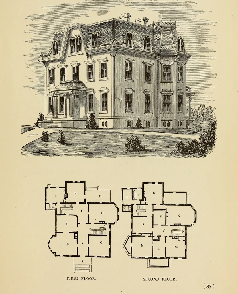 An illustration from Hobbs's architecture: containing designs and ground plans for villas, cottages and other edifices, both suburban and rural, adapted to the United States. With rules for criticism, and introduction, 1876, leaf 40