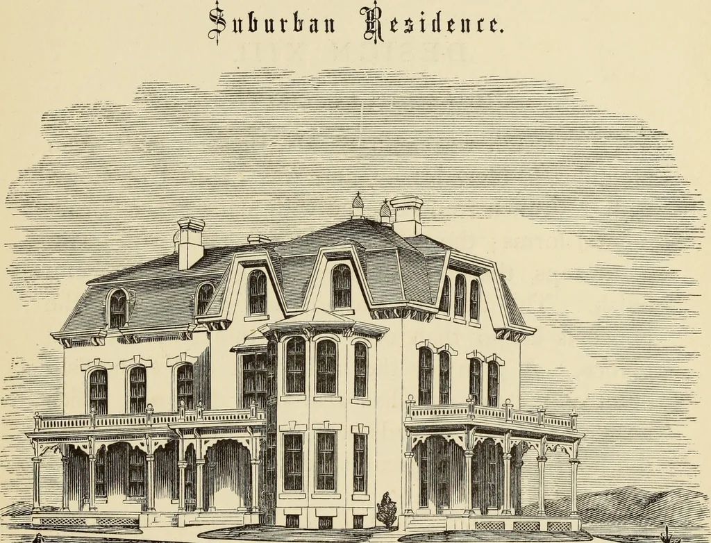An illustration from Hobbs's architecture: containing designs and ground plans for villas, cottages and other edifices, both suburban and rural, adapted to the United States. With rules for criticism, and introduction, 1876, leaf 50