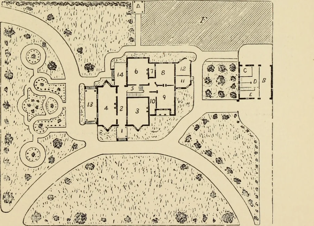 An illustration from Hobbs's architecture: containing designs and ground plans for villas, cottages and other edifices, both suburban and rural, adapted to the United States. With rules for criticism, and introduction, 1876, leaf 52