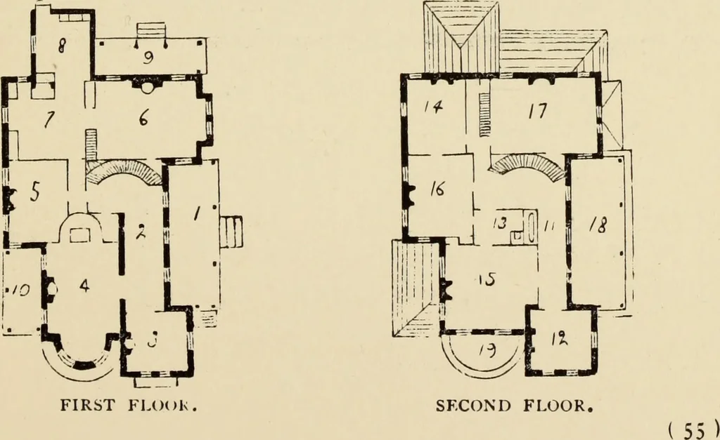 An illustration from Hobbs's architecture: containing designs and ground plans for villas, cottages and other edifices, both suburban and rural, adapted to the United States. With rules for criticism, and introduction, 1876, leaf 60