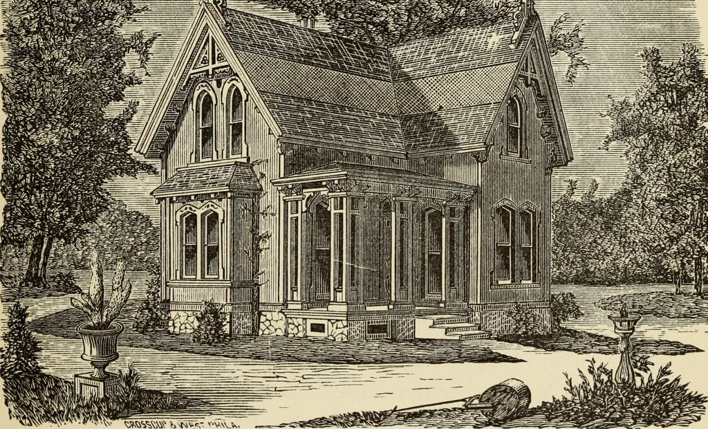 An illustration from Hobbs's architecture: containing designs and ground plans for villas, cottages and other edifices, both suburban and rural, adapted to the United States. With rules for criticism, and introduction, 1876, leaf 94