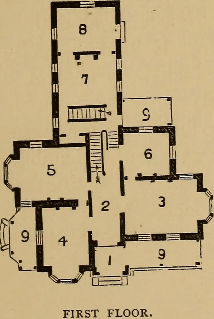 An illustration from Hobbs's architecture: containing designs and ground plans for villas, cottages and other edifices, both suburban and rural, adapted to the United States. With rules for criticism, and introduction, 1876, leaf 106