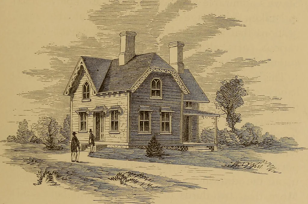 An illustration from Hobbs's architecture: containing designs and ground plans for villas, cottages and other edifices, both suburban and rural, adapted to the United States. With rules for criticism, and introduction, 1876, leaf 118