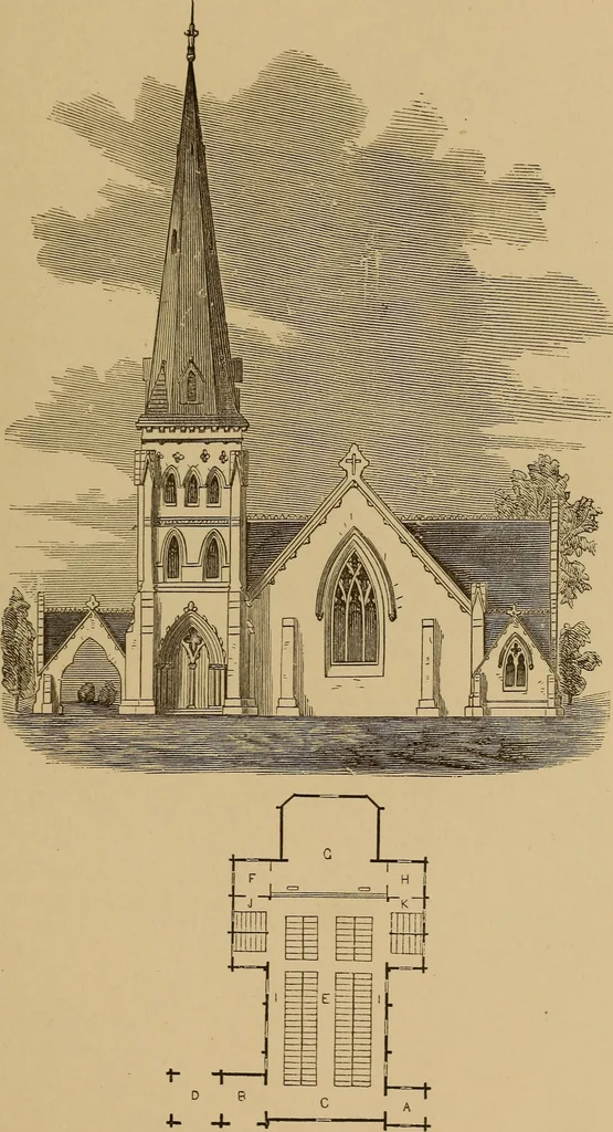 An illustration from Hobbs's architecture: containing designs and ground plans for villas, cottages and other edifices, both suburban and rural, adapted to the United States. With rules for criticism, and introduction, 1876, leaf 182