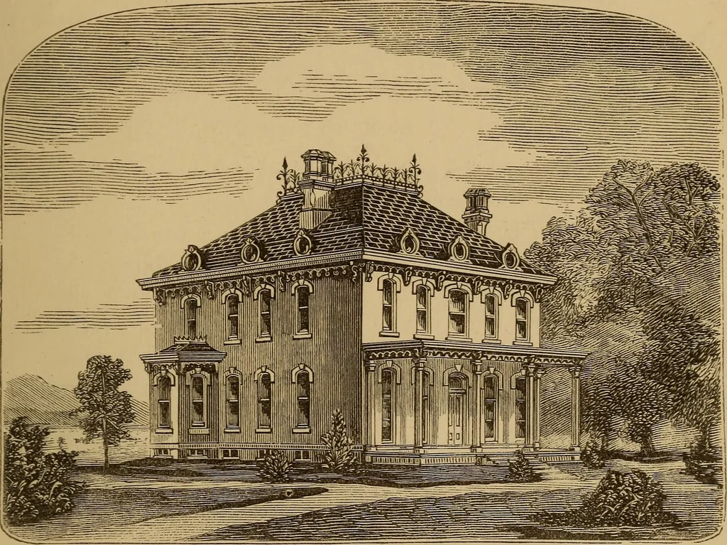 An illustration from Hobbs's architecture: containing designs and ground plans for villas, cottages and other edifices, both suburban and rural, adapted to the United States. With rules for criticism, and introduction, 1876, leaf 200