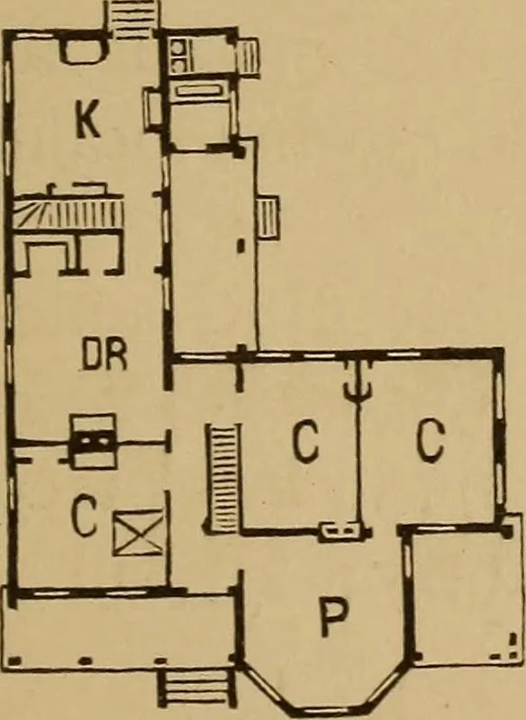 An illustration from Hobbs's architecture: containing designs and ground plans for villas, cottages and other edifices, both suburban and rural, adapted to the United States. With rules for criticism, and introduction, 1876, leaf 206