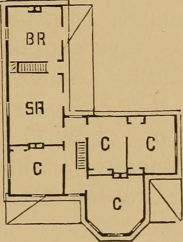 An illustration from Hobbs's architecture: containing designs and ground plans for villas, cottages and other edifices, both suburban and rural, adapted to the United States. With rules for criticism, and introduction, 1876, leaf 206
