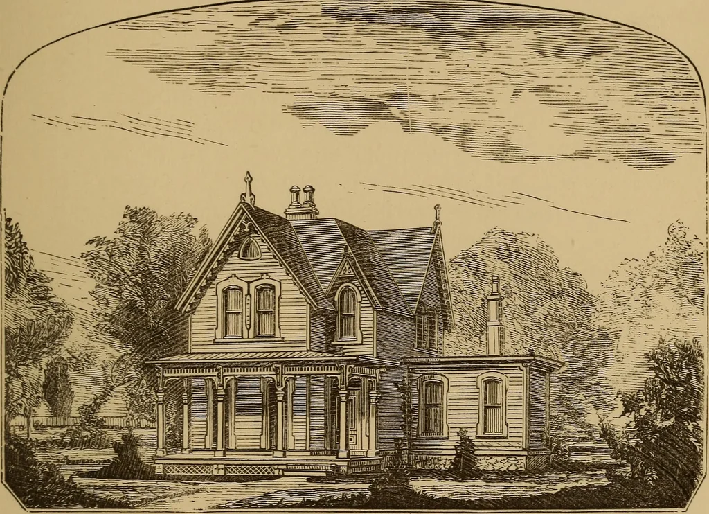 An illustration from Hobbs's architecture: containing designs and ground plans for villas, cottages and other edifices, both suburban and rural, adapted to the United States. With rules for criticism, and introduction, 1876, leaf 208