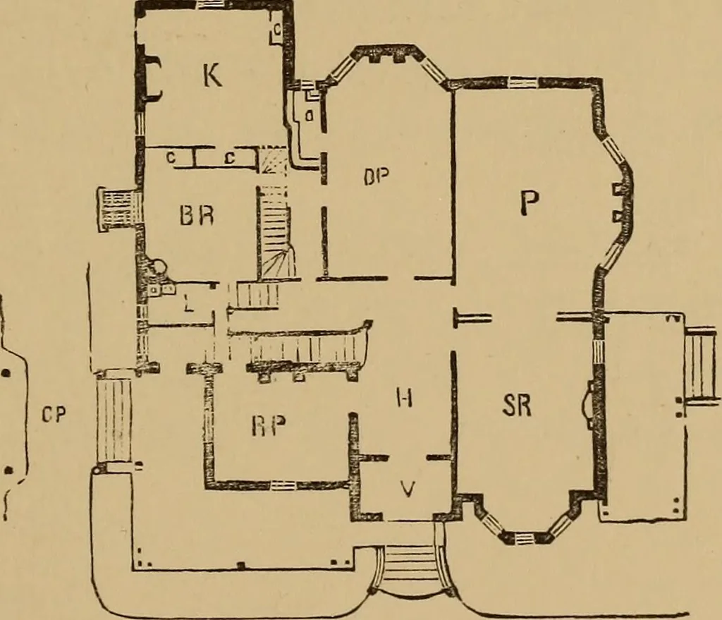 An illustration from Hobbs's architecture: containing designs and ground plans for villas, cottages and other edifices, both suburban and rural, adapted to the United States. With rules for criticism, and introduction, 1876, leaf 212