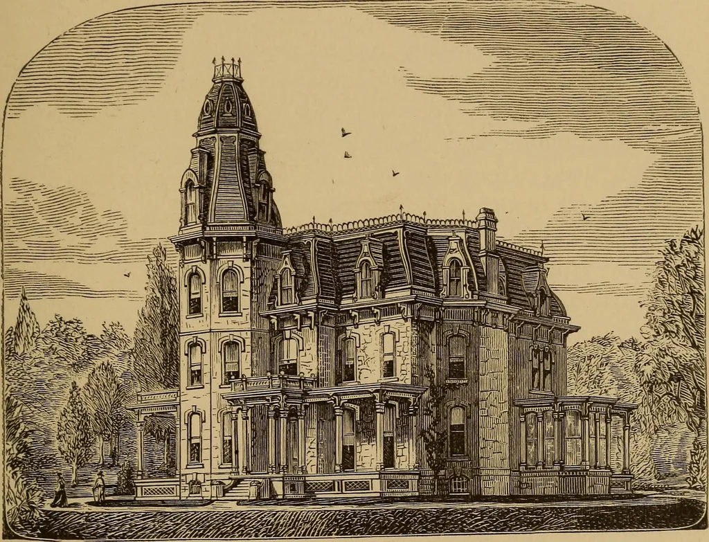 An illustration from Hobbs's architecture: containing designs and ground plans for villas, cottages and other edifices, both suburban and rural, adapted to the United States. With rules for criticism, and introduction, 1876, leaf 216