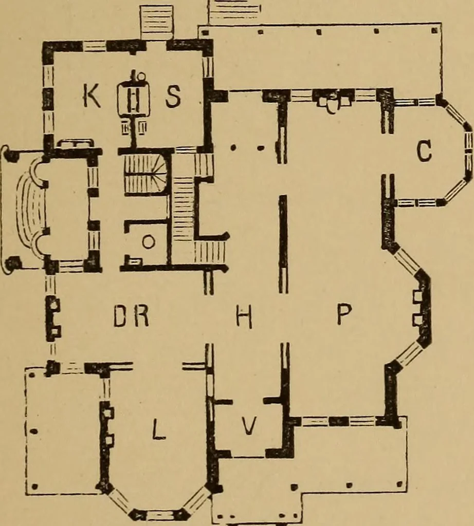 An illustration from Hobbs's architecture: containing designs and ground plans for villas, cottages and other edifices, both suburban and rural, adapted to the United States. With rules for criticism, and introduction, 1876, leaf 216