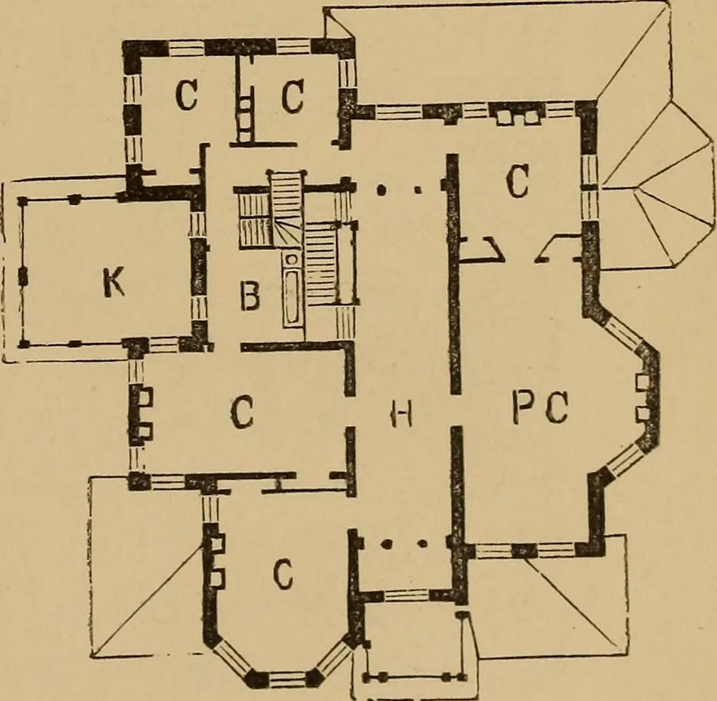 An illustration from Hobbs's architecture: containing designs and ground plans for villas, cottages and other edifices, both suburban and rural, adapted to the United States. With rules for criticism, and introduction, 1876, leaf 216