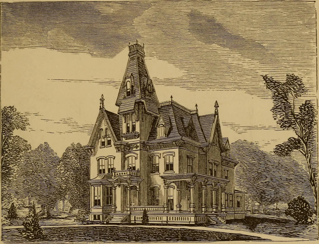 An illustration from Hobbs's architecture: containing designs and ground plans for villas, cottages and other edifices, both suburban and rural, adapted to the United States. With rules for criticism, and introduction, 1876, leaf 218