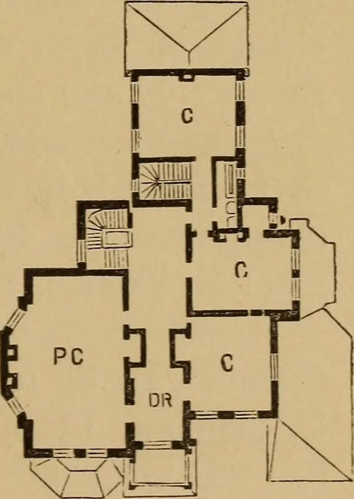 An illustration from Hobbs's architecture: containing designs and ground plans for villas, cottages and other edifices, both suburban and rural, adapted to the United States. With rules for criticism, and introduction, 1876, leaf 218