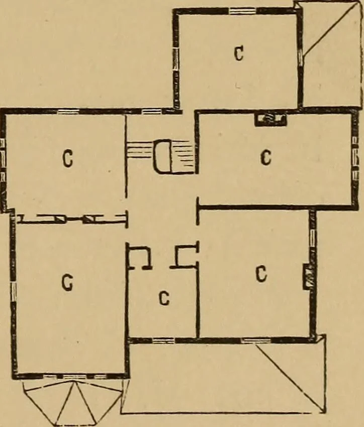An illustration from Hobbs's architecture: containing designs and ground plans for villas, cottages and other edifices, both suburban and rural, adapted to the United States. With rules for criticism, and introduction, 1876, leaf 220