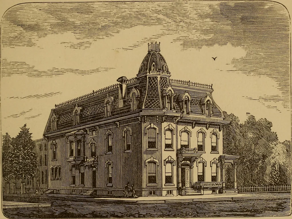 An illustration from Hobbs's architecture: containing designs and ground plans for villas, cottages and other edifices, both suburban and rural, adapted to the United States. With rules for criticism, and introduction, 1876, leaf 222