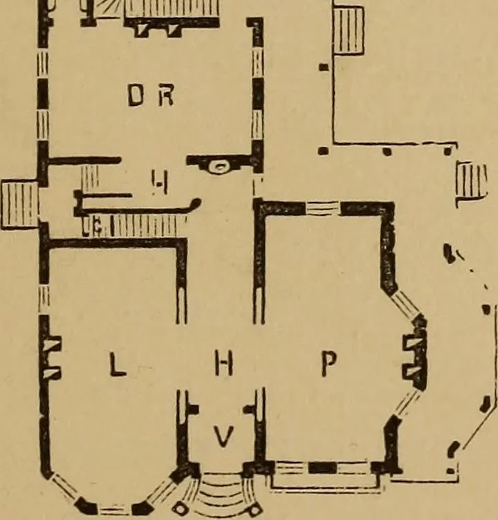 An illustration from Hobbs's architecture: containing designs and ground plans for villas, cottages and other edifices, both suburban and rural, adapted to the United States. With rules for criticism, and introduction, 1876, leaf 222