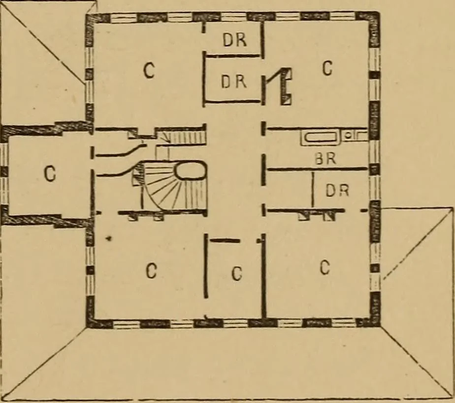 An illustration from Hobbs's architecture: containing designs and ground plans for villas, cottages and other edifices, both suburban and rural, adapted to the United States. With rules for criticism, and introduction, 1876, leaf 224