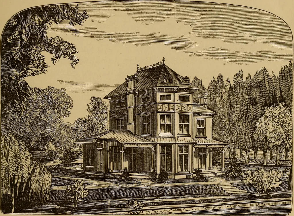 An illustration from Hobbs's architecture: containing designs and ground plans for villas, cottages and other edifices, both suburban and rural, adapted to the United States. With rules for criticism, and introduction, 1876, leaf 228