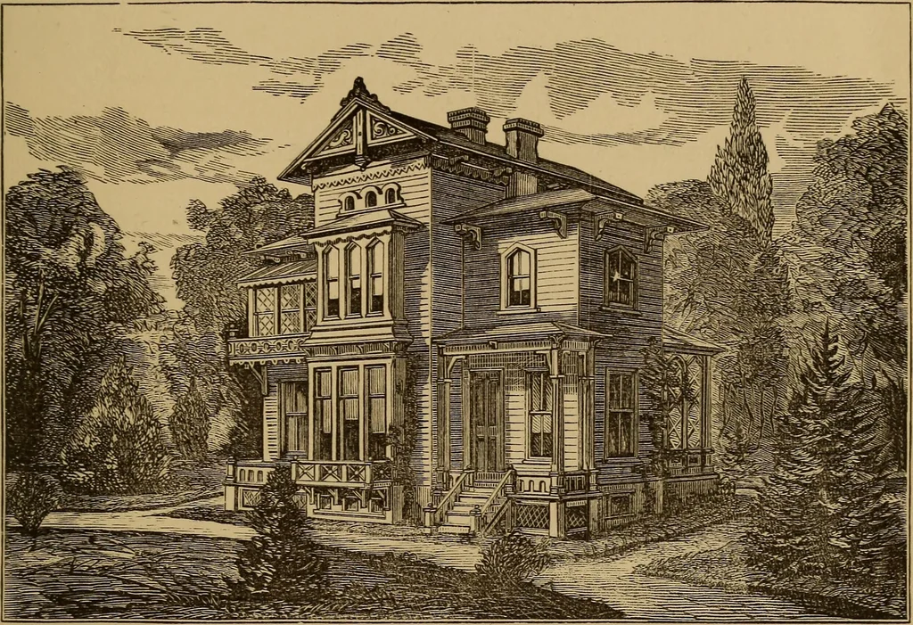 An illustration from Hobbs's architecture: containing designs and ground plans for villas, cottages and other edifices, both suburban and rural, adapted to the United States. With rules for criticism, and introduction, 1876, leaf 230