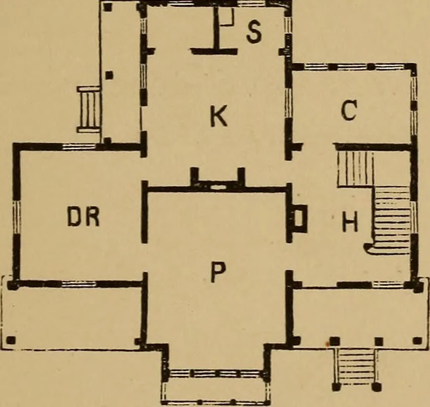 An illustration from Hobbs's architecture: containing designs and ground plans for villas, cottages and other edifices, both suburban and rural, adapted to the United States. With rules for criticism, and introduction, 1876, leaf 230