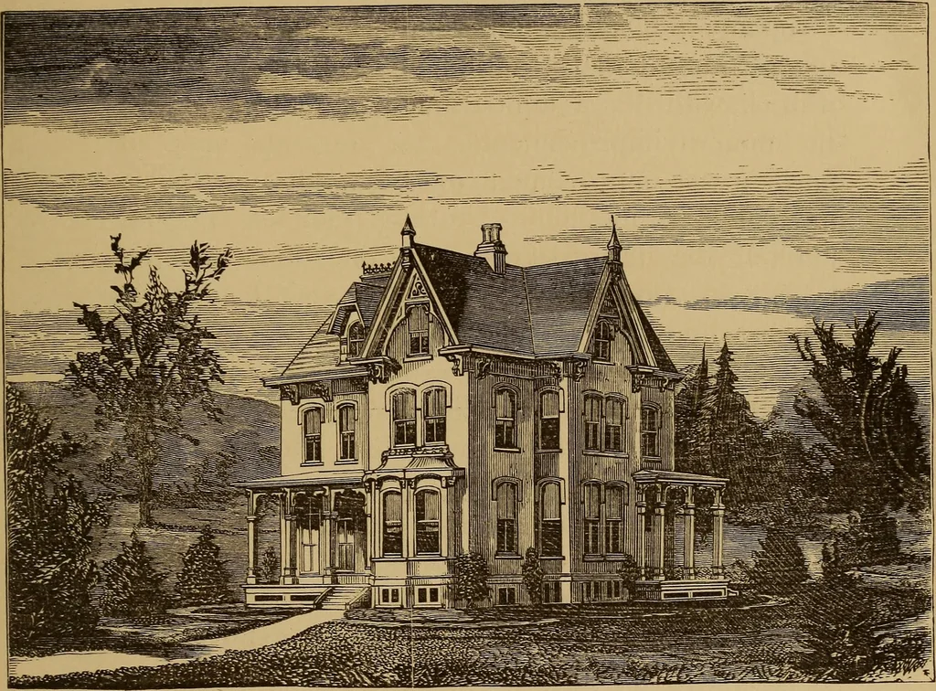 An illustration from Hobbs's architecture: containing designs and ground plans for villas, cottages and other edifices, both suburban and rural, adapted to the United States. With rules for criticism, and introduction, 1876, leaf 232
