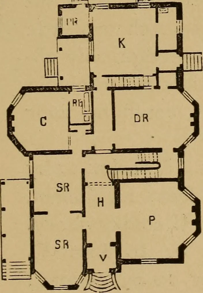 An illustration from Hobbs's architecture: containing designs and ground plans for villas, cottages and other edifices, both suburban and rural, adapted to the United States. With rules for criticism, and introduction, 1876, leaf 234