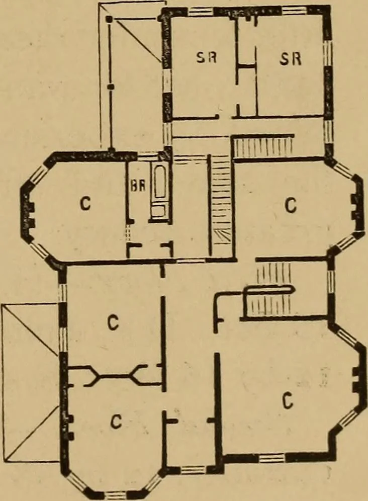 An illustration from Hobbs's architecture: containing designs and ground plans for villas, cottages and other edifices, both suburban and rural, adapted to the United States. With rules for criticism, and introduction, 1876, leaf 234
