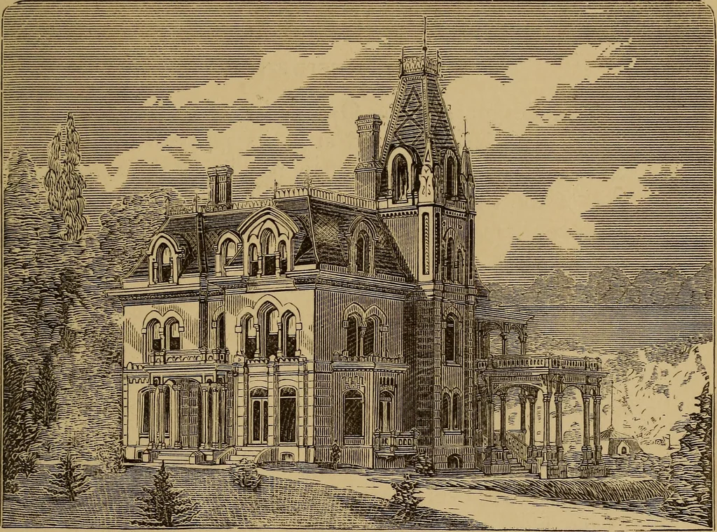 An illustration from Hobbs's architecture: containing designs and ground plans for villas, cottages and other edifices, both suburban and rural, adapted to the United States. With rules for criticism, and introduction, 1876, leaf 238