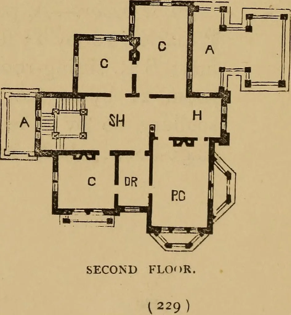 An illustration from Hobbs's architecture: containing designs and ground plans for villas, cottages and other edifices, both suburban and rural, adapted to the United States. With rules for criticism, and introduction, 1876, leaf 238