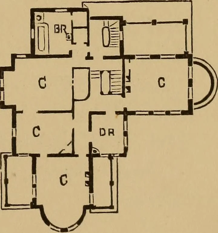 An illustration from Hobbs's architecture: containing designs and ground plans for villas, cottages and other edifices, both suburban and rural, adapted to the United States. With rules for criticism, and introduction, 1876, leaf 248