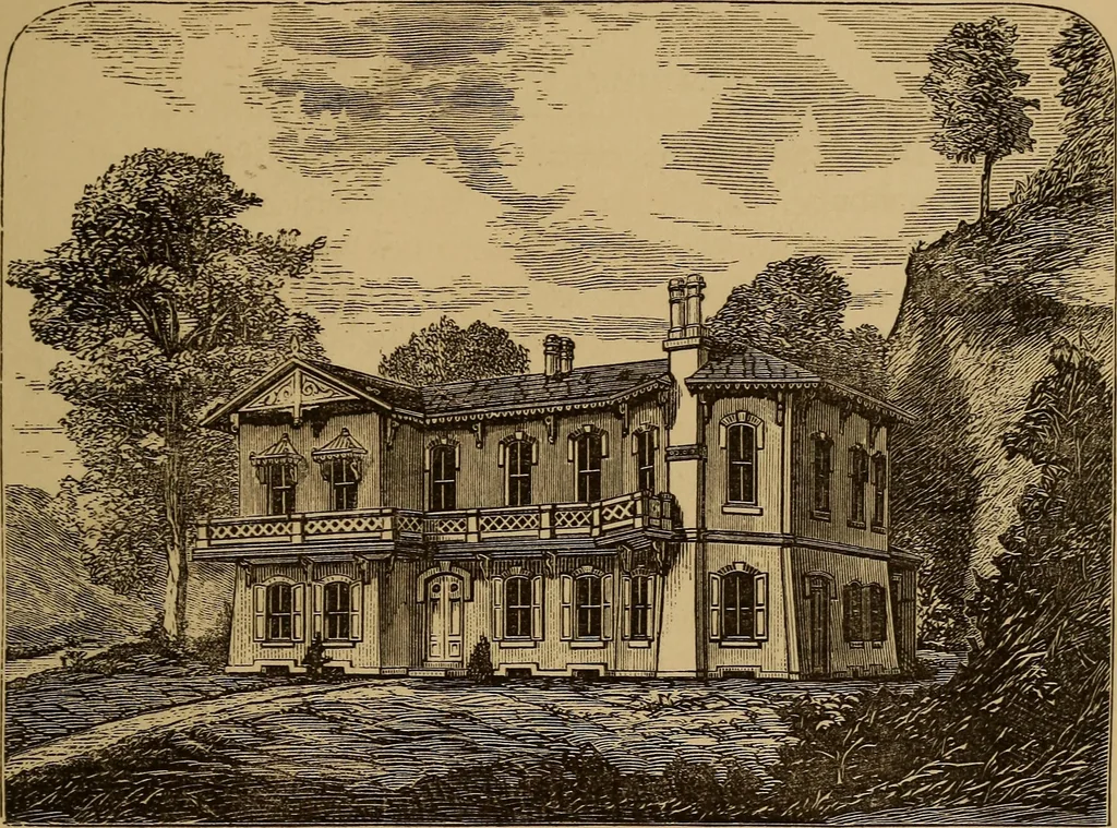 An illustration from Hobbs's architecture: containing designs and ground plans for villas, cottages and other edifices, both suburban and rural, adapted to the United States. With rules for criticism, and introduction, 1876, leaf 258