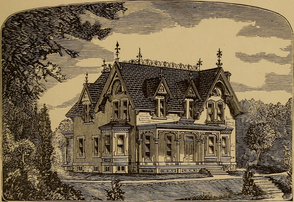 An illustration from Hobbs's architecture: containing designs and ground plans for villas, cottages and other edifices, both suburban and rural, adapted to the United States. With rules for criticism, and introduction, 1876, leaf 260