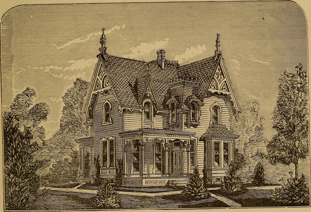 An illustration from Hobbs's architecture: containing designs and ground plans for villas, cottages and other edifices, both suburban and rural, adapted to the United States. With rules for criticism, and introduction, 1876, leaf 262