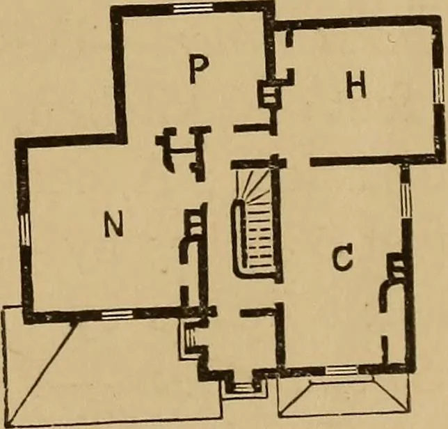 An illustration from Hobbs's architecture: containing designs and ground plans for villas, cottages and other edifices, both suburban and rural, adapted to the United States. With rules for criticism, and introduction, 1876, leaf 262