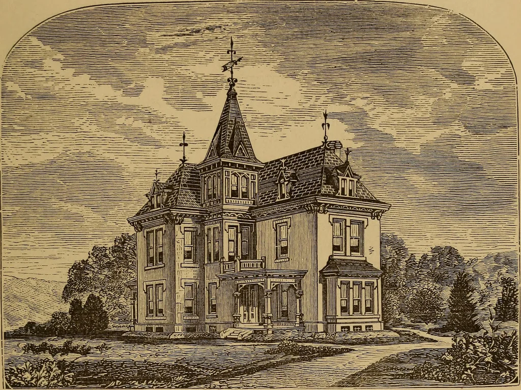 An illustration from Hobbs's architecture: containing designs and ground plans for villas, cottages and other edifices, both suburban and rural, adapted to the United States. With rules for criticism, and introduction, 1876, leaf 266