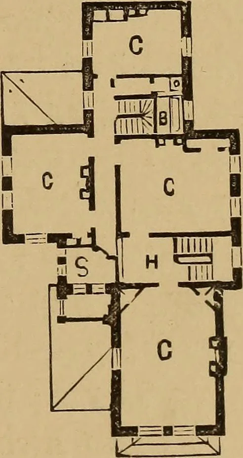 An illustration from Hobbs's architecture: containing designs and ground plans for villas, cottages and other edifices, both suburban and rural, adapted to the United States. With rules for criticism, and introduction, 1876, leaf 266
