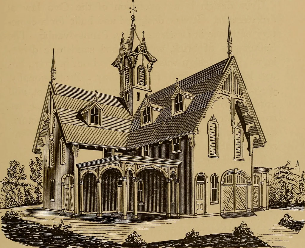 An illustration from Hobbs's architecture: containing designs and ground plans for villas, cottages and other edifices, both suburban and rural, adapted to the United States. With rules for criticism, and introduction, 1876, leaf 270